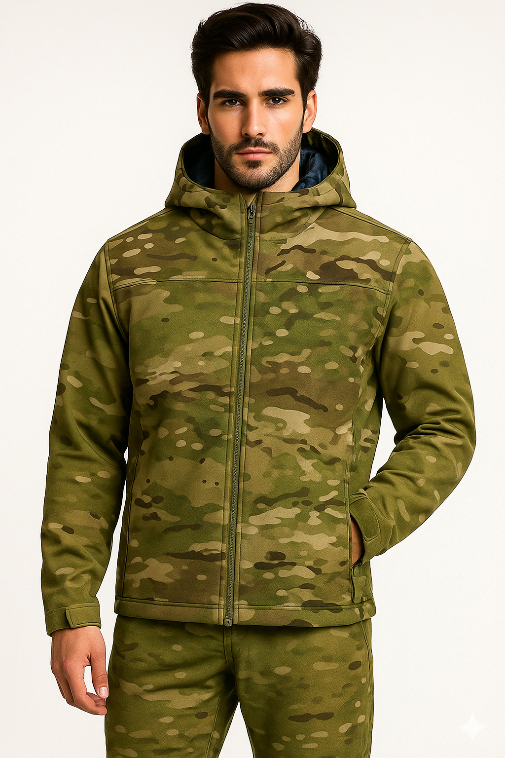 Campera táctica acolchada con capucha – Noche Salvaje