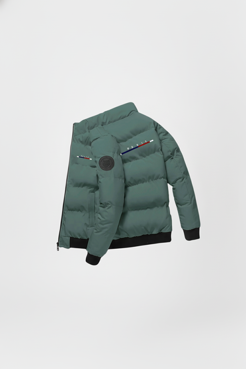 Campera acolchada estilo urbano con bordado frontal – Horizonte Parisino