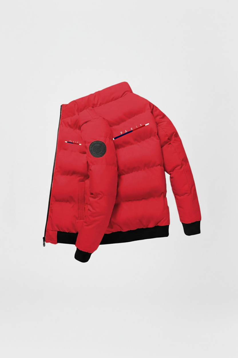 Campera acolchada estilo urbano con bordado frontal – Horizonte Parisino