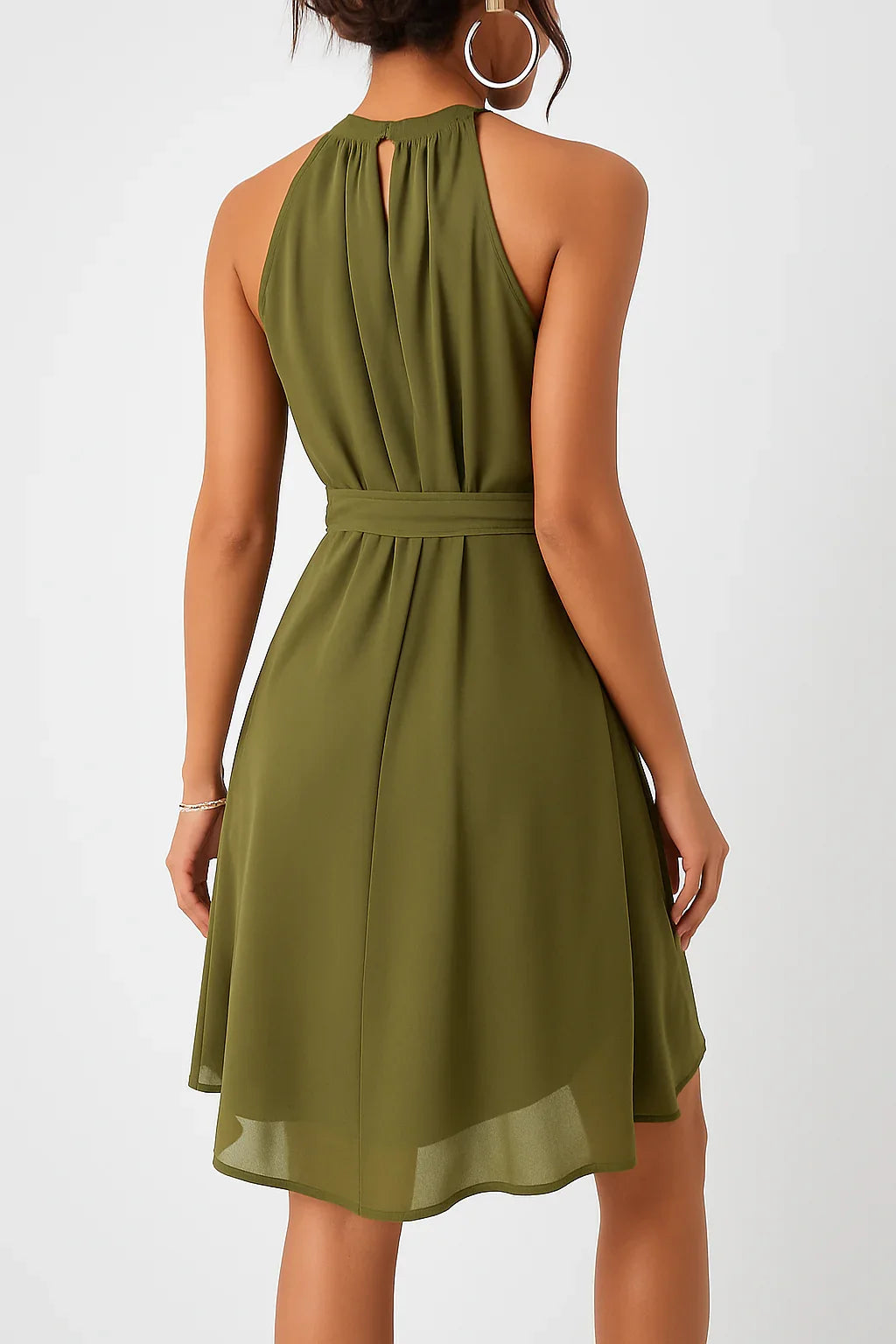 Vestido corto halter con lazo en la cintura – Tarde en Palermo