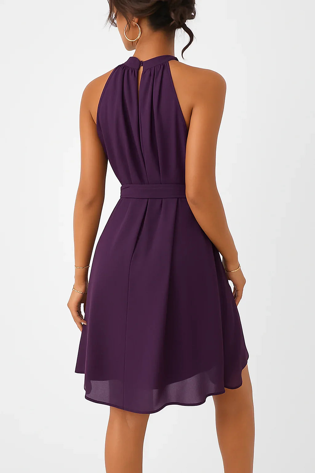 Vestido corto halter con lazo en la cintura – Tarde en Palermo