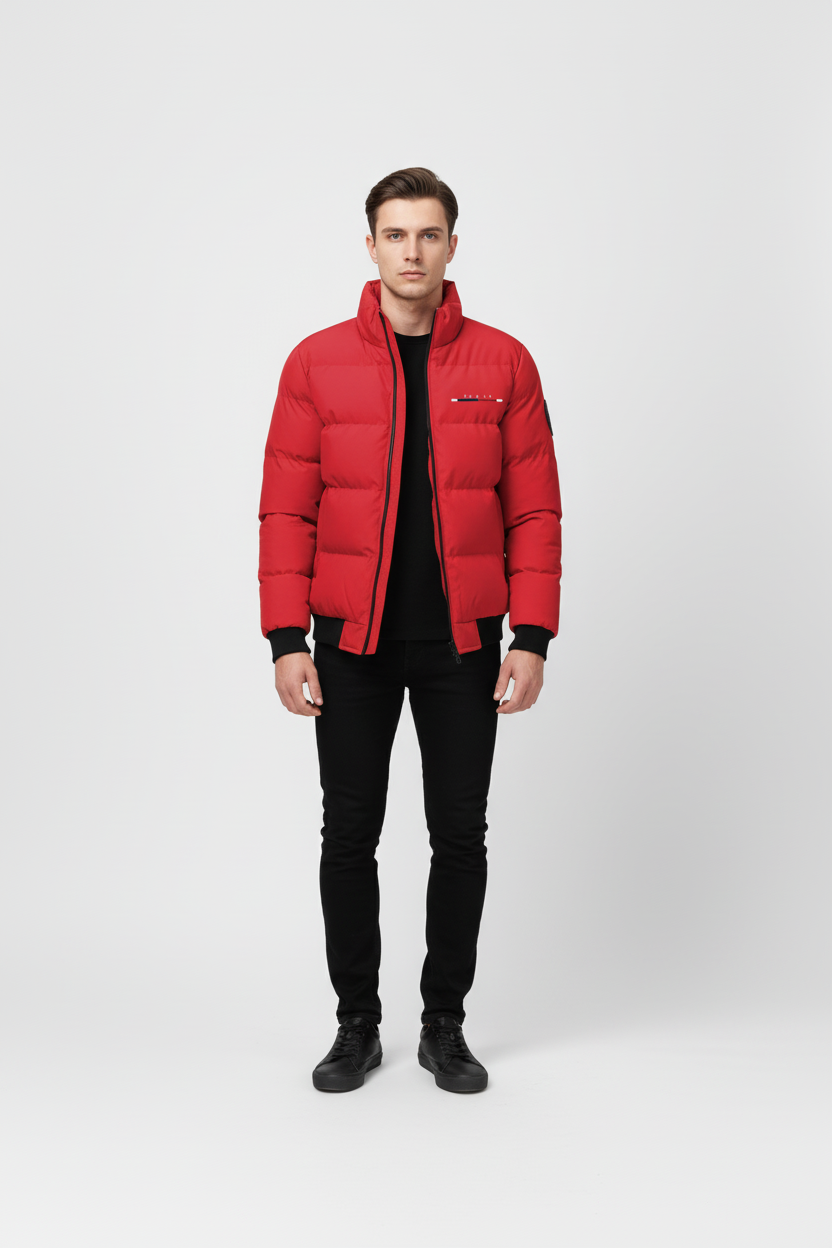 Campera acolchada estilo urbano con bordado frontal – Horizonte Parisino